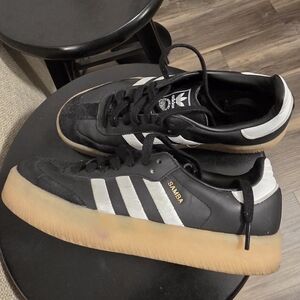 Sambas Adidas Platform Black And White Sneakers - Size 7.5